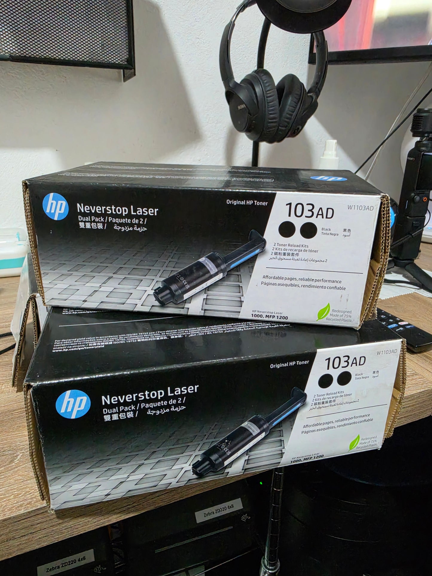 Kit de Recarga de Tóner HP Neverstop Laser 103AD (W1103AD) – Paquete Doble Original HP - Caja maltratada