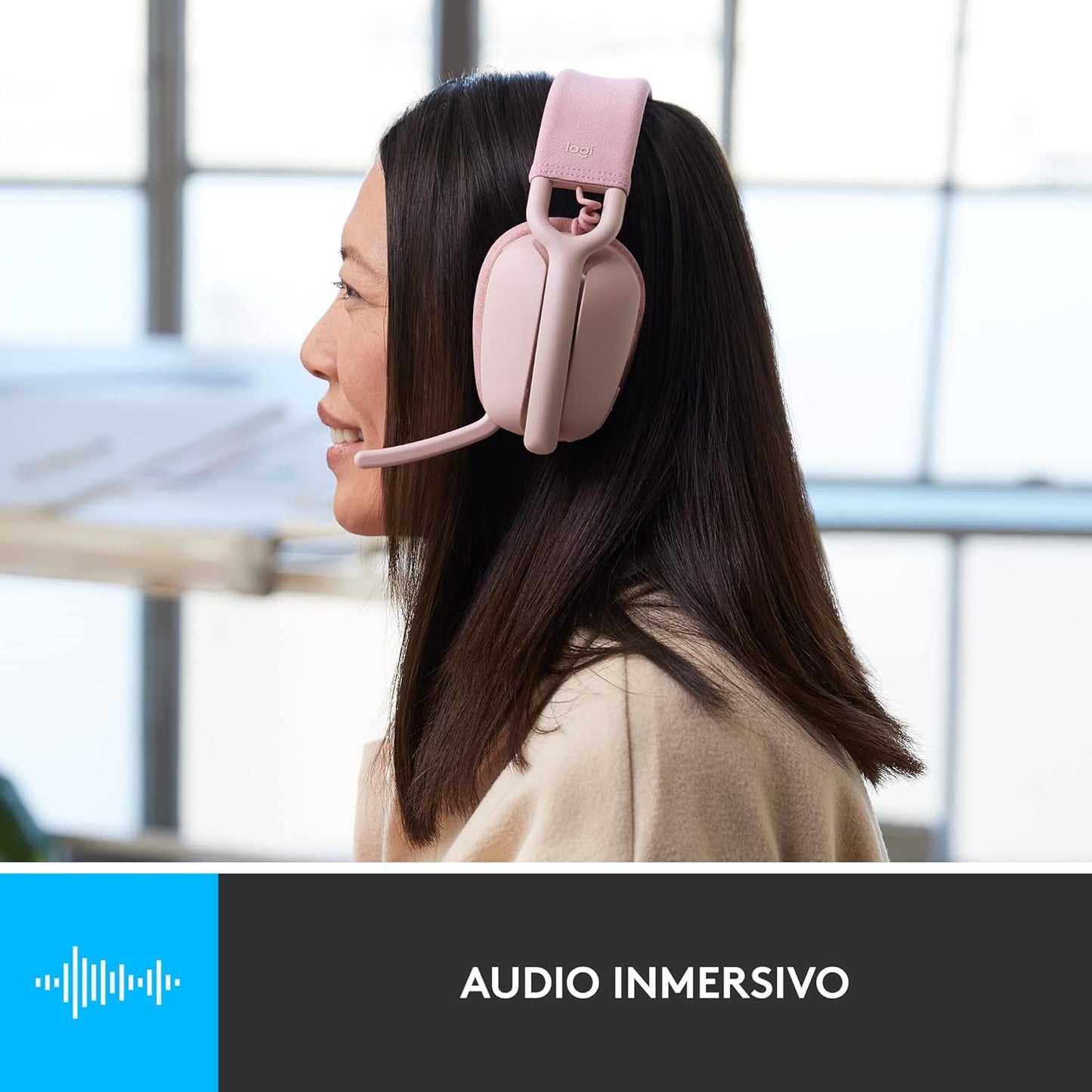 Audífonos Inalámbricos Logitech Zone Vibe 100 (Bluetooth 5.2, 18 h de llamada / 20 h de música)