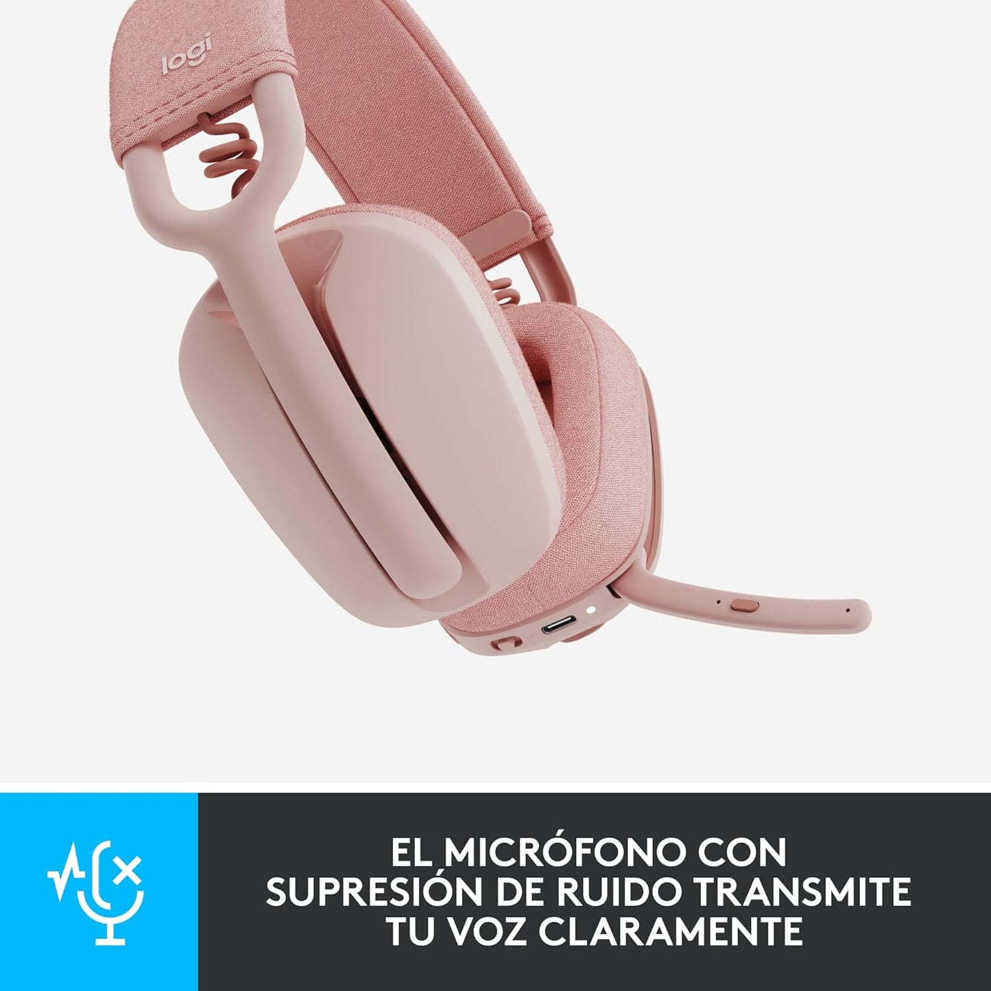 Audífonos Inalámbricos Logitech Zone Vibe 100 (Bluetooth 5.2, 18 h de llamada / 20 h de música)