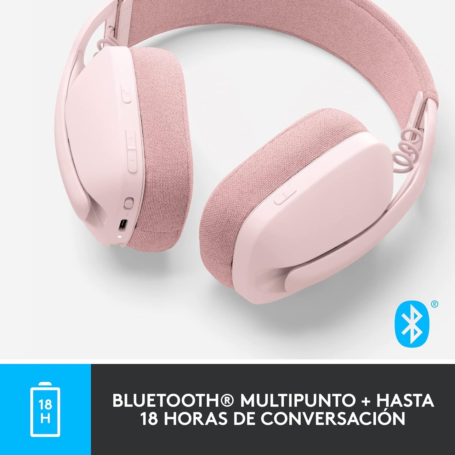Audífonos Inalámbricos Logitech Zone Vibe 100 (Bluetooth 5.2, 18 h de llamada / 20 h de música)