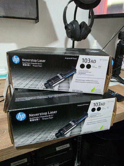 Kit de Recarga de Tóner HP Neverstop Laser 103AD (W1103AD) – Paquete Doble Original HP - Caja maltratada