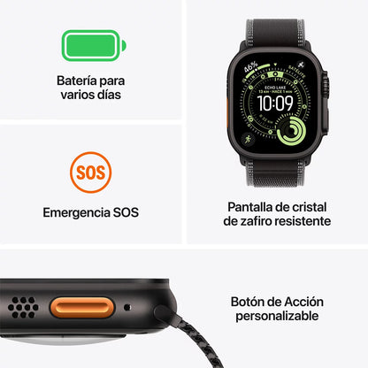 Apple Watch Ultra 3 (GPS + Celular) 49mm Titanio Negro Unitalla