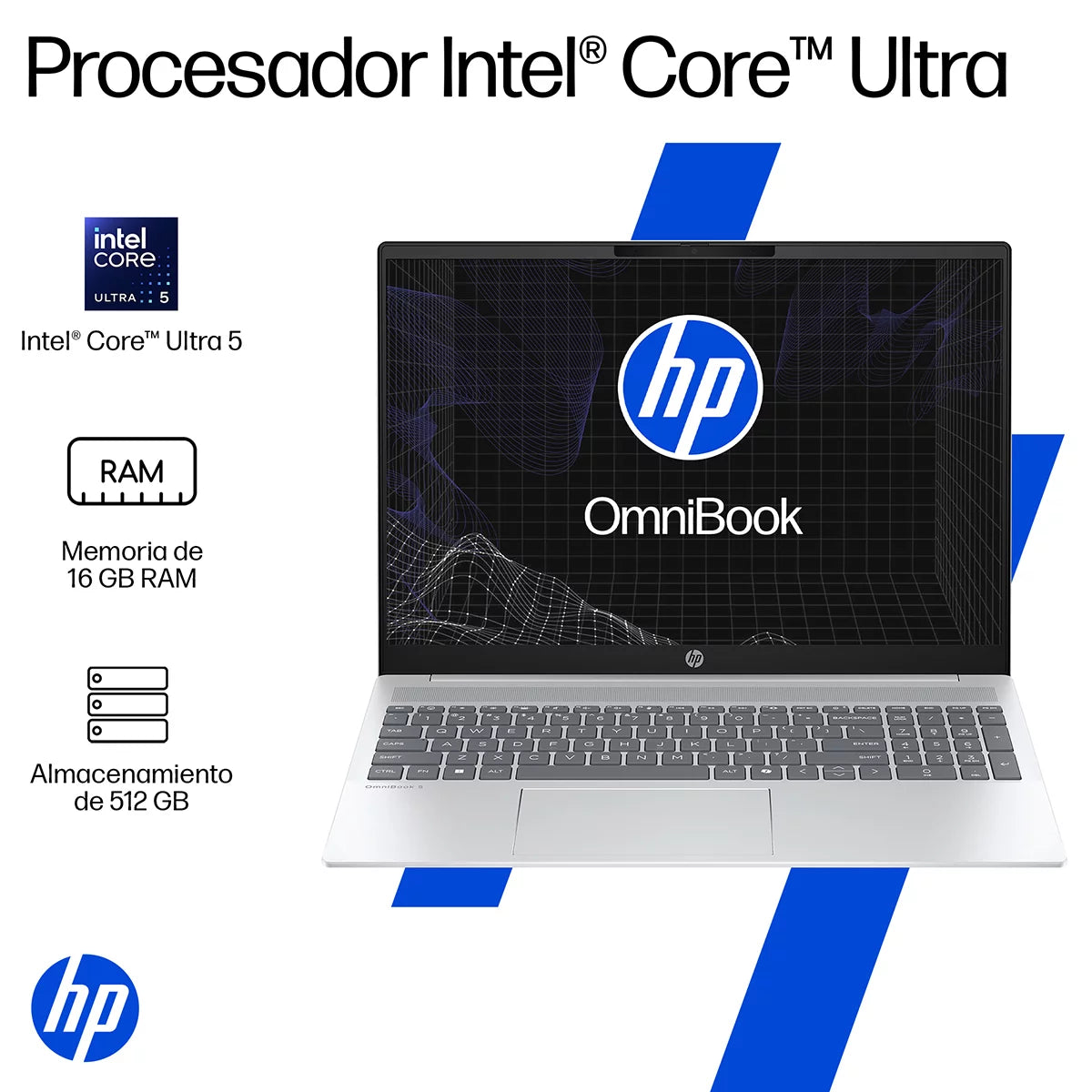 HP 16-af1053la Omnibook 5 AI – Laptop 16.2″ 2K OLED con Intel Core Ultra 5, 16GB RAM y 512GB SSD