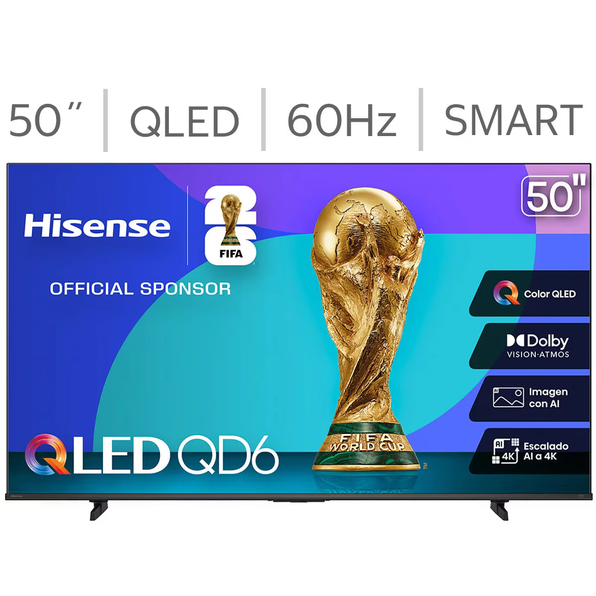 Hisense Pantalla 50" QLED 4K Fire TV 50QD6QFM