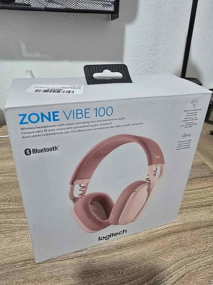 Audífonos Inalámbricos Logitech Zone Vibe 100 Bluetooth 5.2  Rosa - Caja abierta