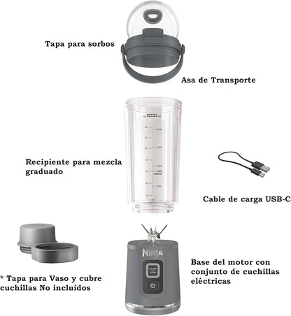 Licuadora Portátil Ninja Blast 18 oz USB-C Gris