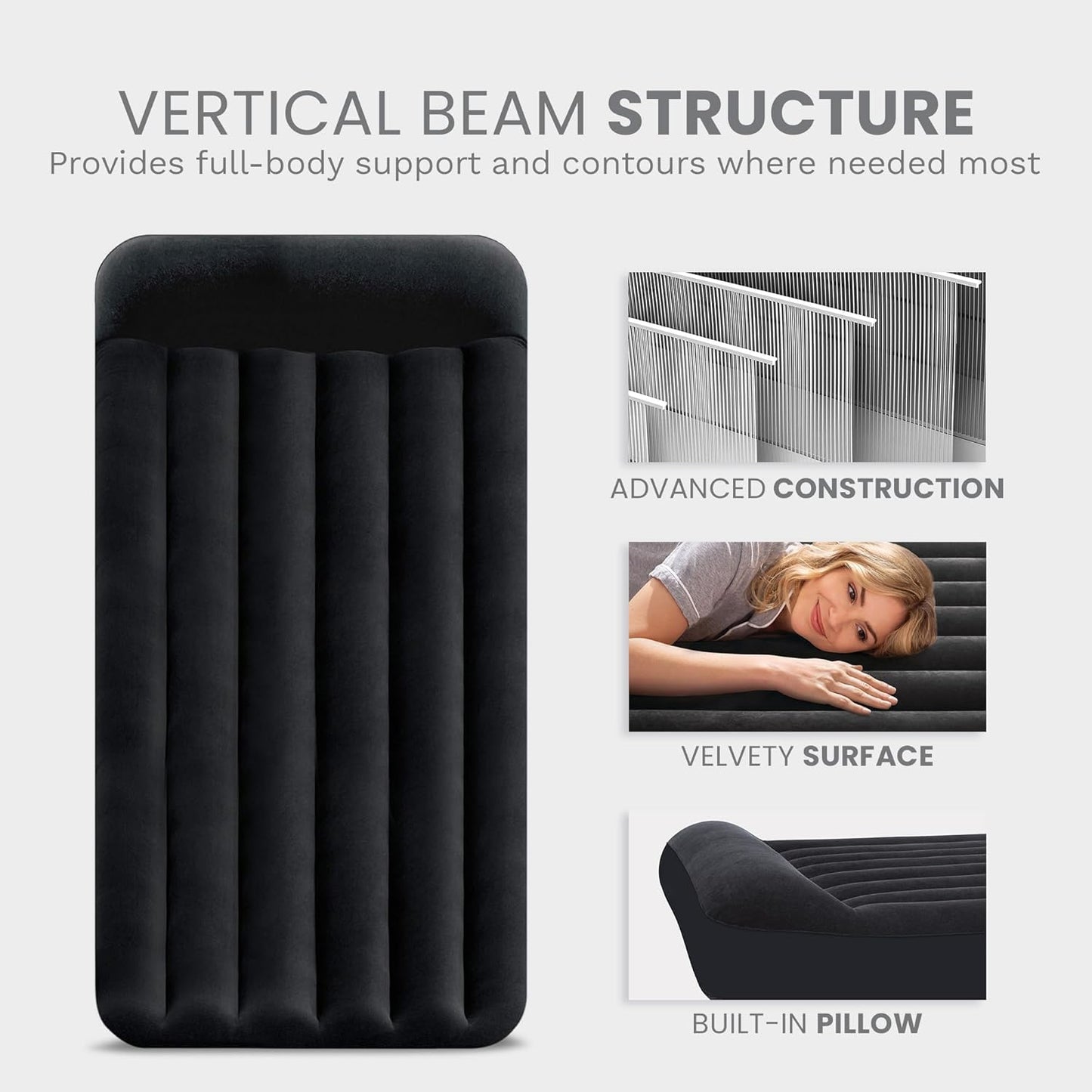 Colchón inflable Intex Pillow Rest Classic Twin con bomba eléctrica integrada