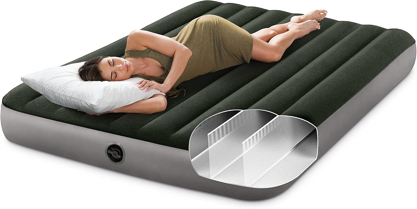 Colchón Inflable Intex Prestige Downy Queen con Inflador de Pilas
