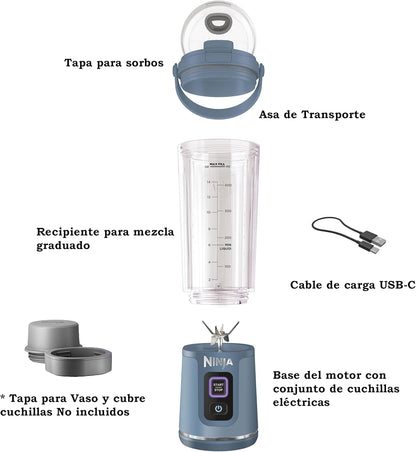 Licuadora Portátil Ninja Blast 18 oz USB-C Azul