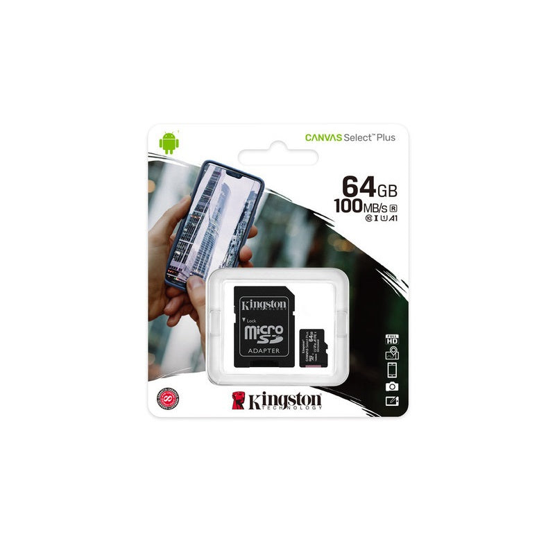 Memoria Micro SDXC Kingston 64 GB (SDCS2/64GB) Clase 10 A1