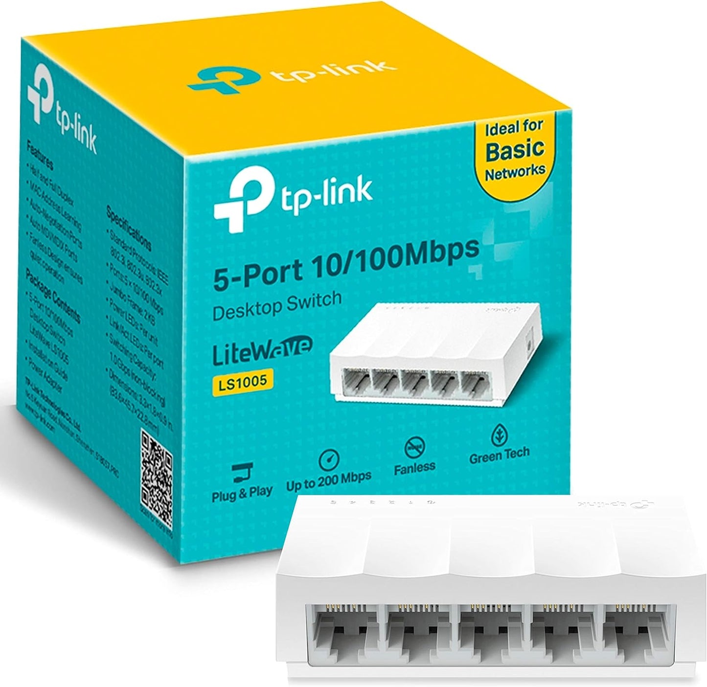 Switch de Escritorio TP-Link LS1005 (5 Puertos 10/100 Mbps)