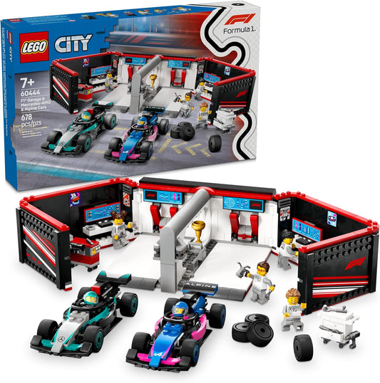 LEGO City 60444 – Garage de F1 con autos Mercedes-AMG y Alpine