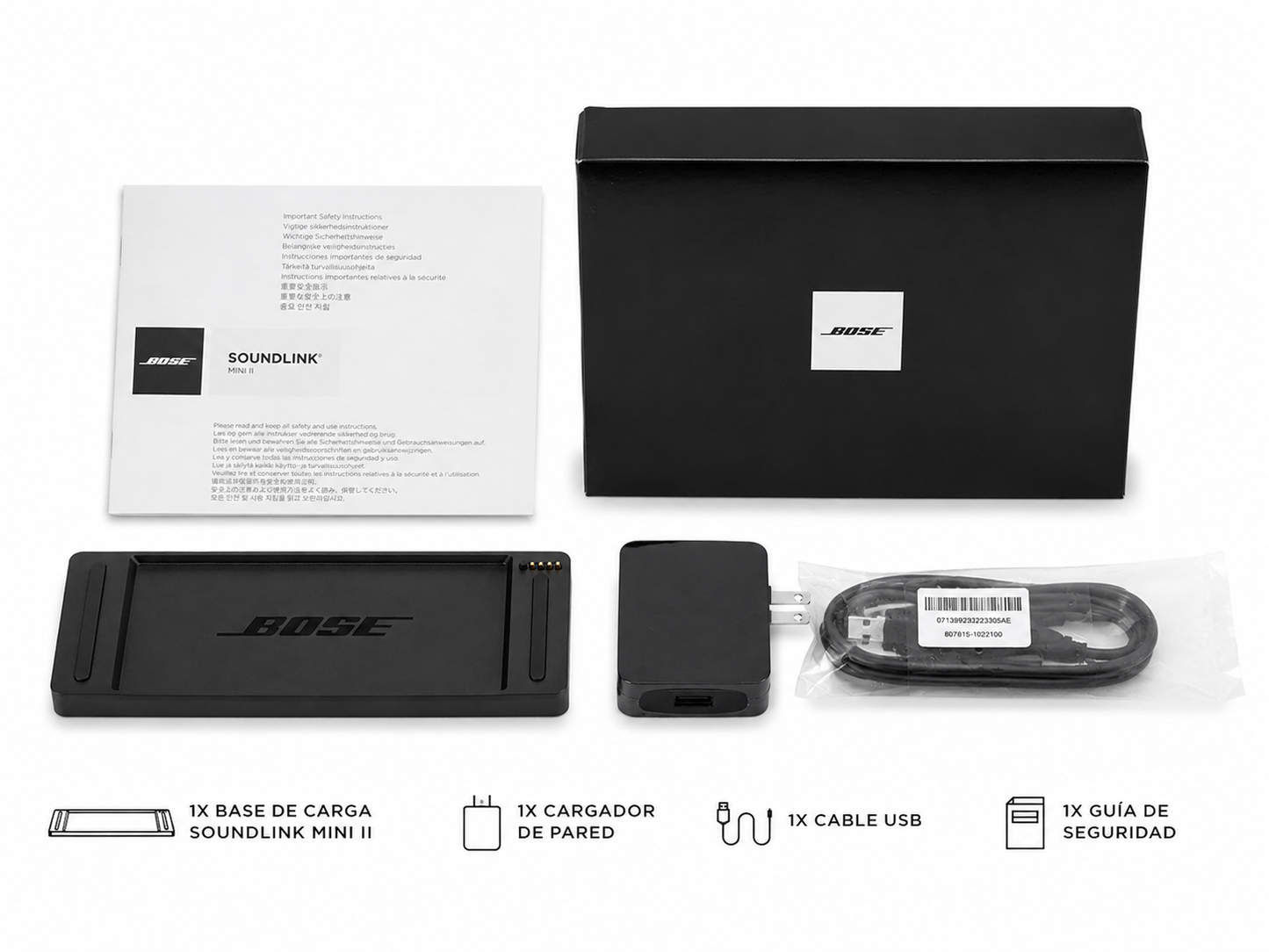 Base de Carga Original Bose SoundLink Mini II con Cargador y Cable USB